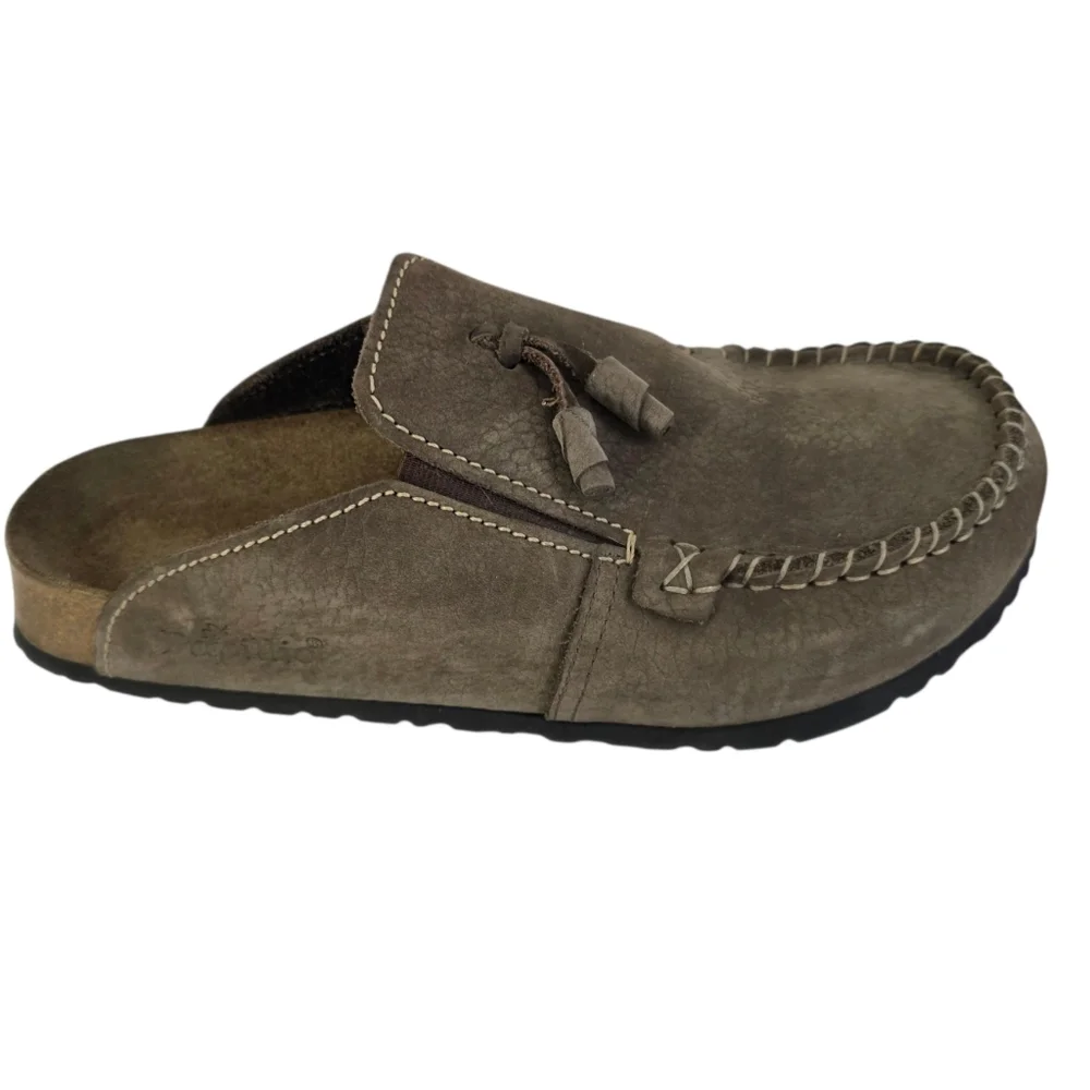 Birkenstock Papillio Leather Tassel Slide Mule Moccasin Shoes Sandal Brown Sz 39 - Picture 3 of 15